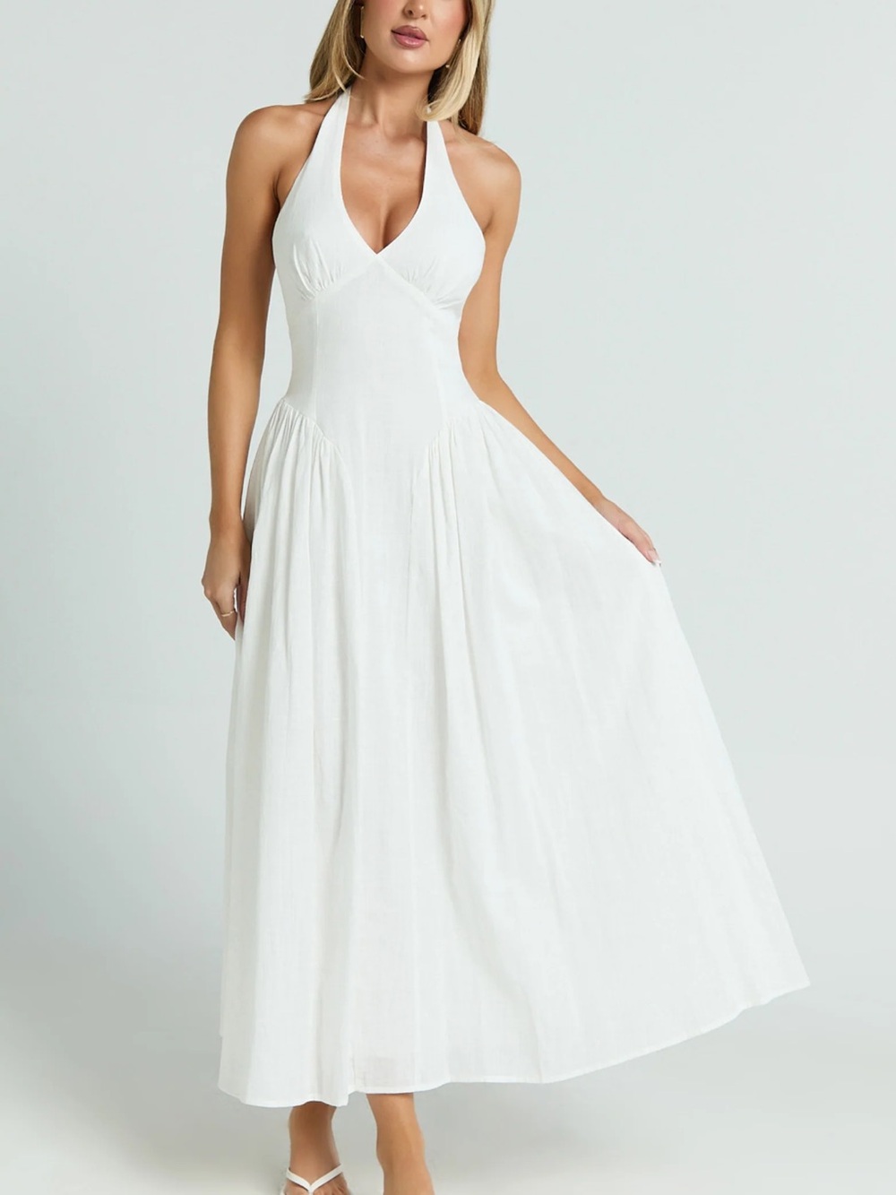 Showpo White Halter Maxi Dress